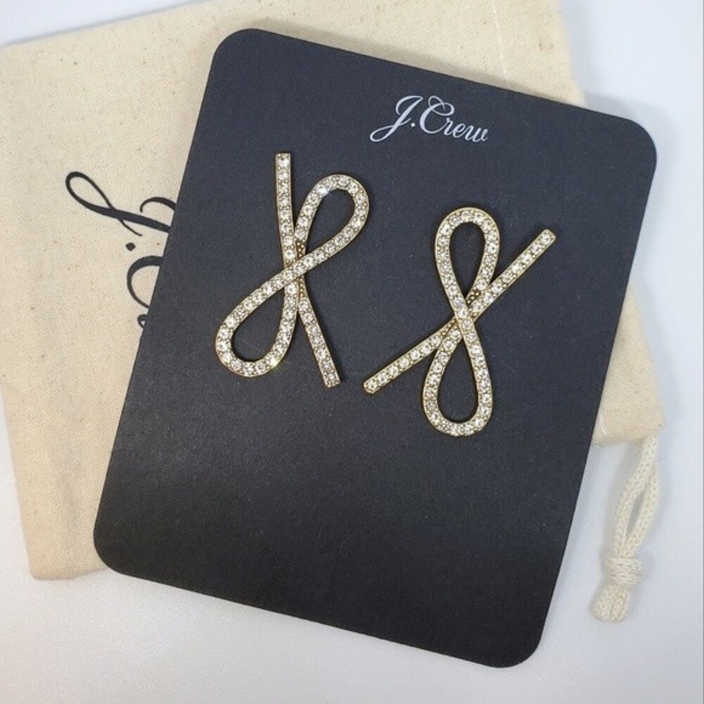 J.CREW SPARKLE BOW EARRINGS NWT SOLD OUT HTF RARE